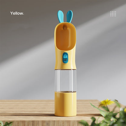 Dog Water Bottle - 2-in-1 Food Storage and Drinking Bottle for Pets