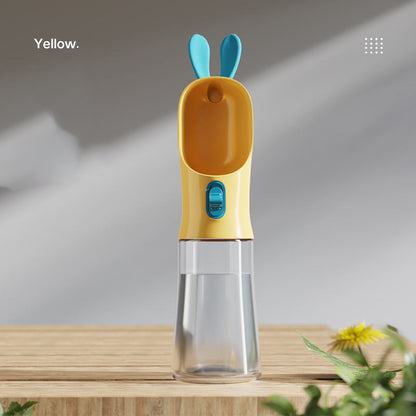 Dog Water Bottle - 2-in-1 Food Storage and Drinking Bottle for Pets
