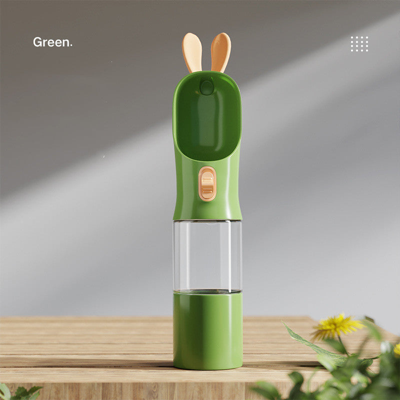 Dog Water Bottle - 2-in-1 Food Storage and Drinking Bottle for Pets