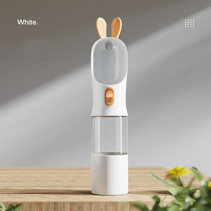 Dog Water Bottle - 2-in-1 Food Storage and Drinking Bottle for Pets